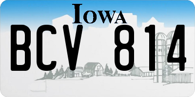 IA license plate BCV814