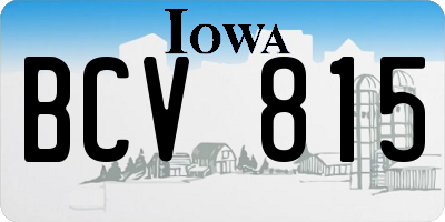 IA license plate BCV815