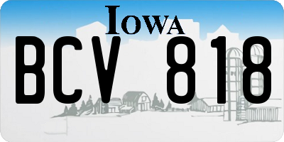 IA license plate BCV818