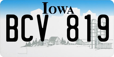 IA license plate BCV819