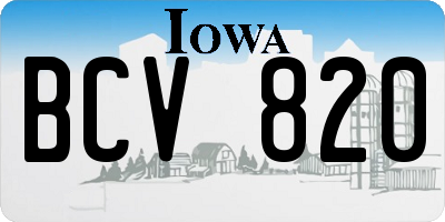 IA license plate BCV820
