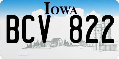 IA license plate BCV822