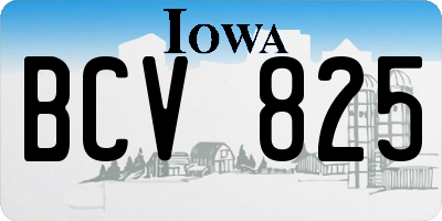 IA license plate BCV825