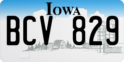 IA license plate BCV829
