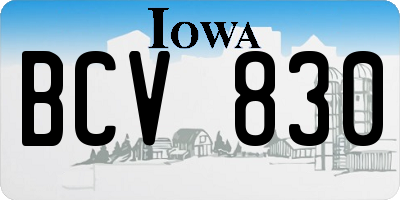 IA license plate BCV830