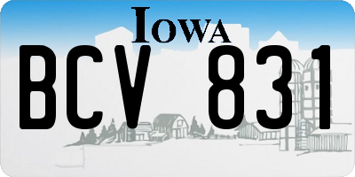 IA license plate BCV831