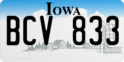 IA license plate BCV833