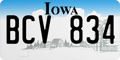 IA license plate BCV834