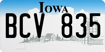 IA license plate BCV835