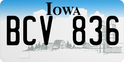 IA license plate BCV836