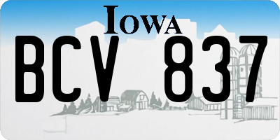 IA license plate BCV837