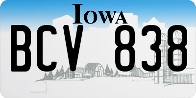 IA license plate BCV838