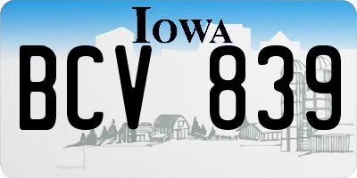 IA license plate BCV839