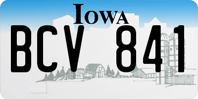 IA license plate BCV841
