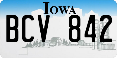 IA license plate BCV842