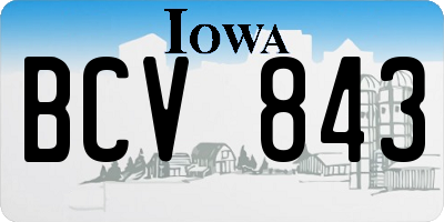 IA license plate BCV843