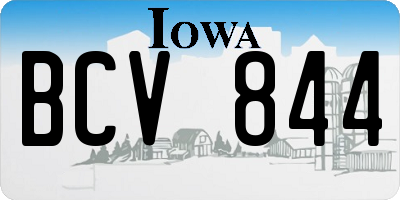IA license plate BCV844