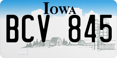 IA license plate BCV845
