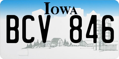 IA license plate BCV846