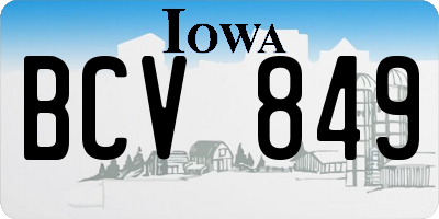 IA license plate BCV849