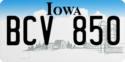 IA license plate BCV850