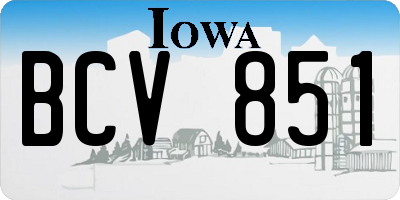 IA license plate BCV851