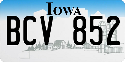 IA license plate BCV852