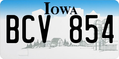 IA license plate BCV854