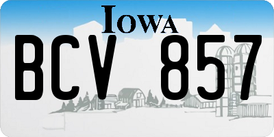 IA license plate BCV857