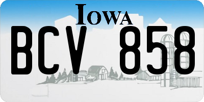 IA license plate BCV858