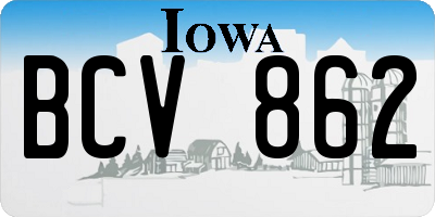 IA license plate BCV862