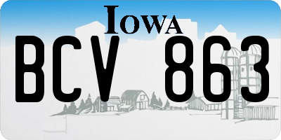 IA license plate BCV863