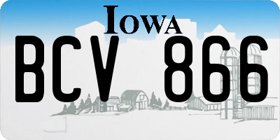 IA license plate BCV866