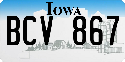 IA license plate BCV867