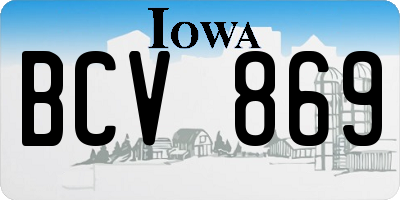 IA license plate BCV869