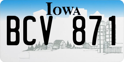 IA license plate BCV871