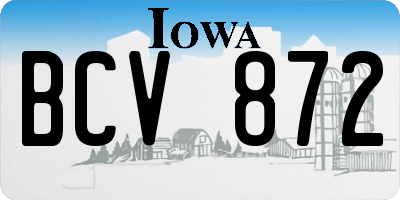 IA license plate BCV872