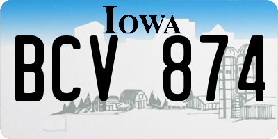 IA license plate BCV874