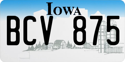 IA license plate BCV875