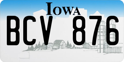 IA license plate BCV876