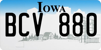 IA license plate BCV880