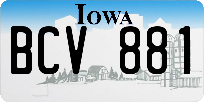 IA license plate BCV881