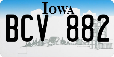 IA license plate BCV882