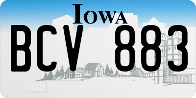 IA license plate BCV883