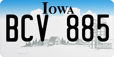IA license plate BCV885