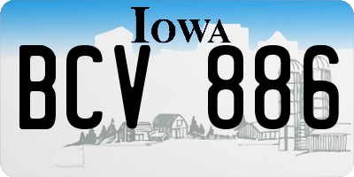 IA license plate BCV886