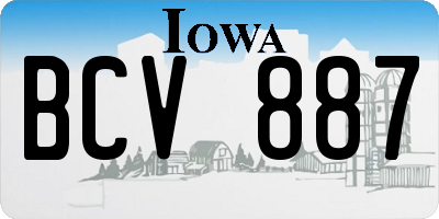 IA license plate BCV887