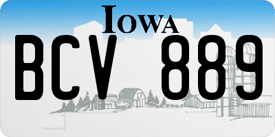 IA license plate BCV889