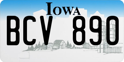 IA license plate BCV890