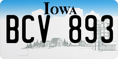 IA license plate BCV893